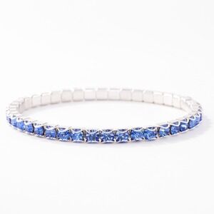 Touchstone Crystal September Birthstone Stretch Bracelet Sapphire Crystal